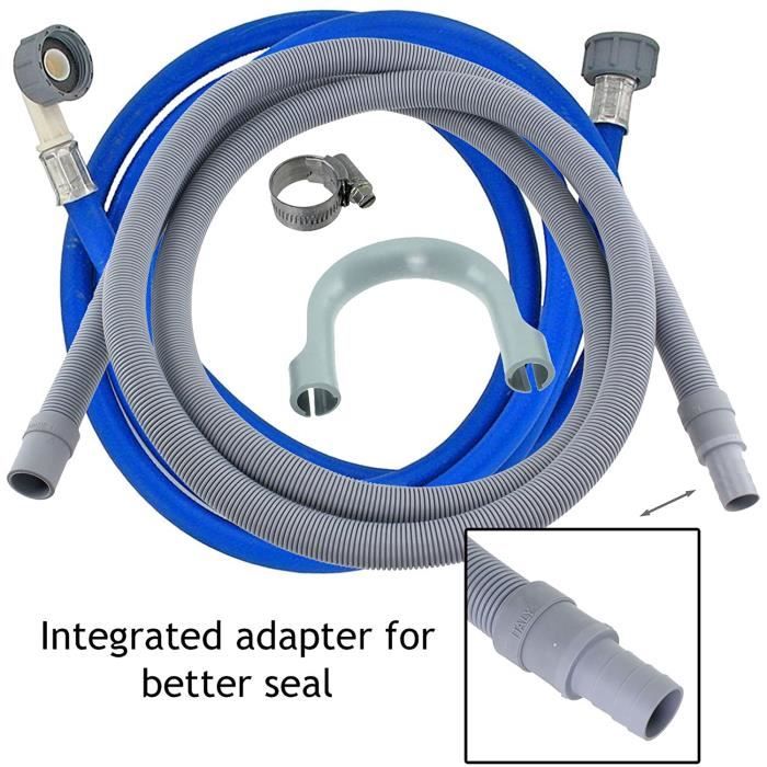 Spares2go Alimentation en Eau Froide Universelle à Eau Longue Alimentation (3.5m) + 2.5m Kit d'extension de Tuyau de Drainage