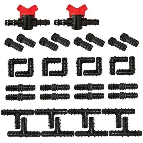 kit de robinetterie dirrigation - raccords pour tuyau darrosage 34 pièces - noir