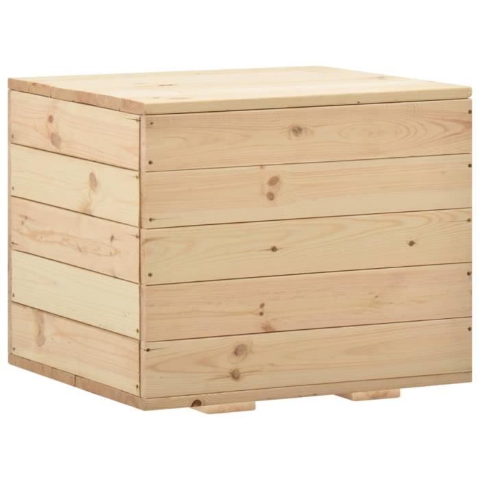 905259 Coffre de rangement RANGEMENT D'EXTERIEUR - 60x54x50,7 cm Bois de pin massif Meuble d'excellent