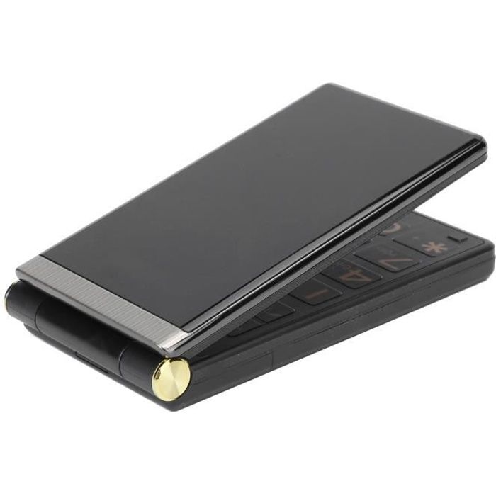 HURRISE Téléphone double veille double SIM Téléphone Mobile à Flip Aîné Quad-Bande Écran Tactile d'Écriture Double 3G 2.8