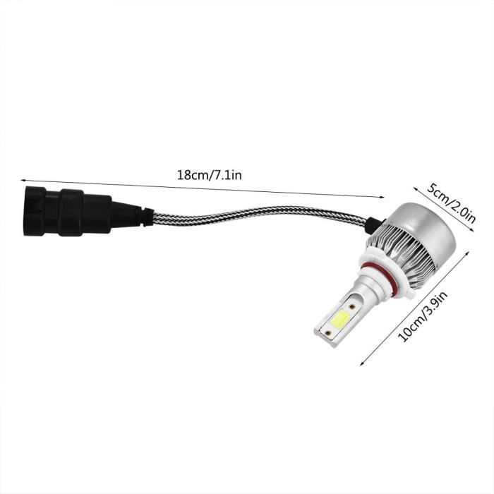 Cuque Phare de voiture 1 paire de phare LED de voiture 36W 6000LM Kit d'ampoules de lampe frontale LED blanc 6000K pour H10 9005 HB3