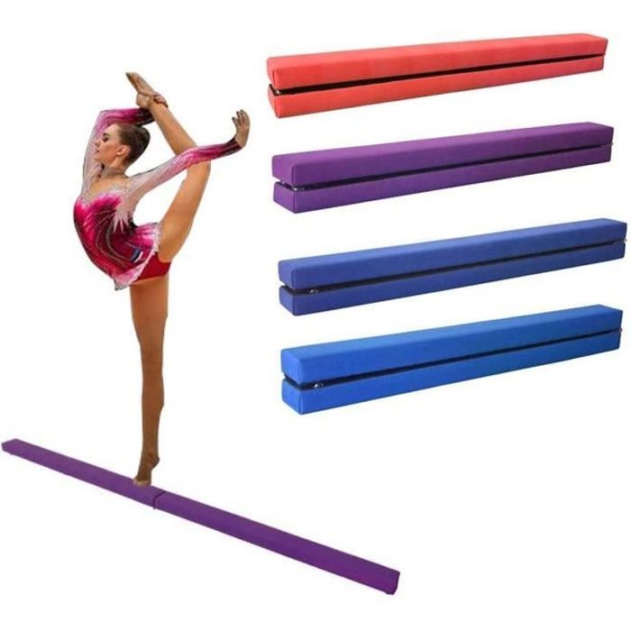 Dripex 210cm Poutre d'équilibre de Gymnastique Pliante Enfants Formation Poutre pour l'exercice de Gym à Domicile-Violet