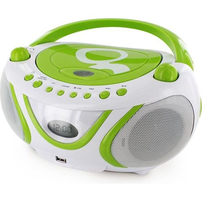 Lecteur CD MP3 enfant avec port USB GULLI - blanc et vert - 477108