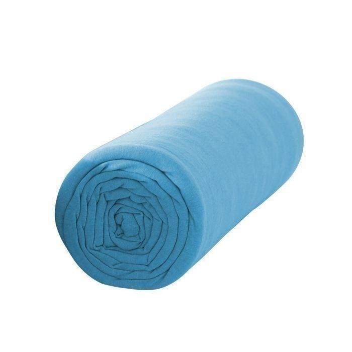 TODAY Drap housse 100% coton - 140 x 190 cm - Mer du sud