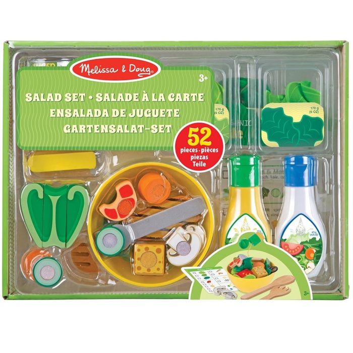 Melissa & Doug Slice et salade Toss Play Set nourriture 52 Pièces en bois et en feutre