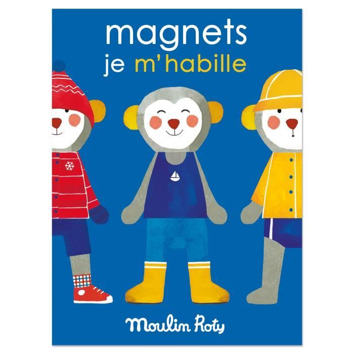 Jeu magnétique en bois Je m'habille Les Popipop Moulin Roty Multicolore