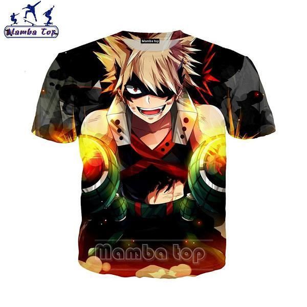 3D T-shirt,T-shirt pour homme et femme, ample et à la mode, avec dessin animé My Hero Academia, Todoroki Shouto, E017-2