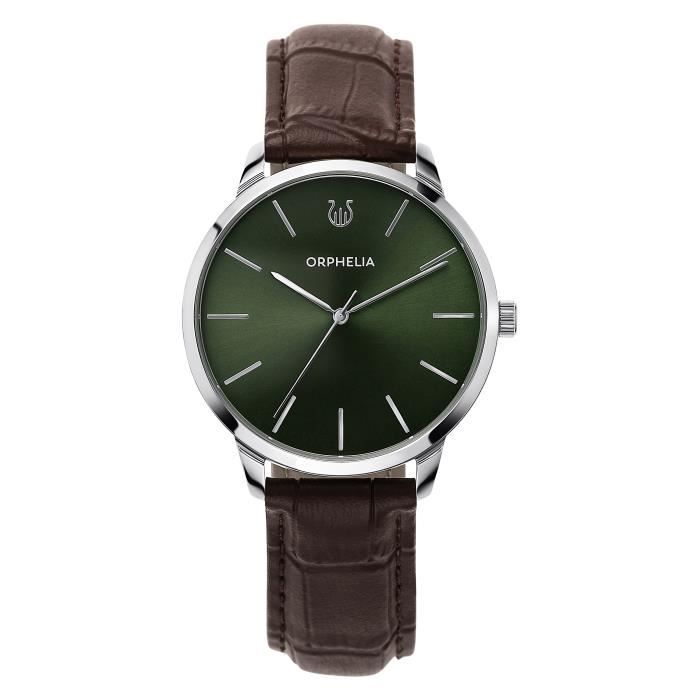 ORPHELIA - Montre Hommes - Quartz - Analogique - Bracelet en Cuir - Vert - OR61904
