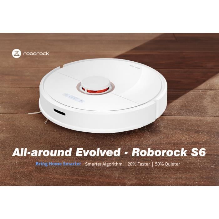 Aspirateur Robot - Roborock S6 laveur Aspiration 2000Pa - Batterie 5200mAh - Alexa Voice Control - Processeur Quad Core