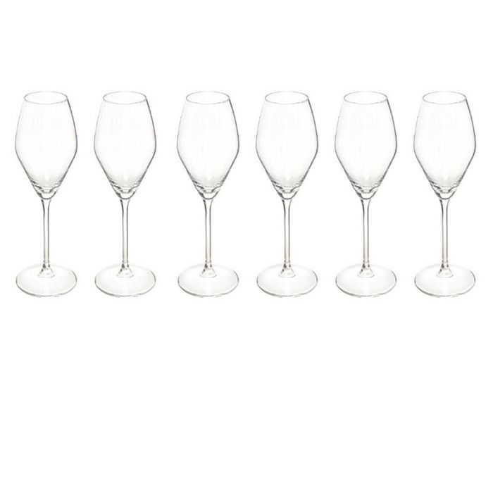Lot de 6 Flûtes à Champagne -Silvia- 21cl Transparent