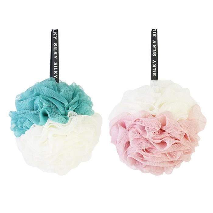 2pcs boules de bain double couleur grande boule de douche pour les femmes HYDRATANT CORPS - HYDRATANT MULTI-USAGE