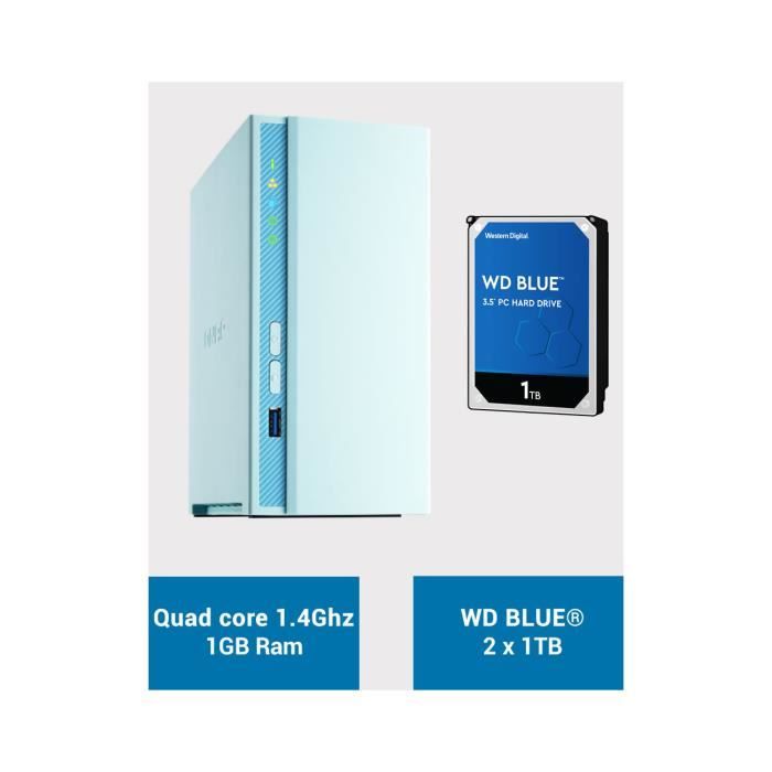 QNAP TS-230 Serveur NAS WD BLUE 2To (2x1To)