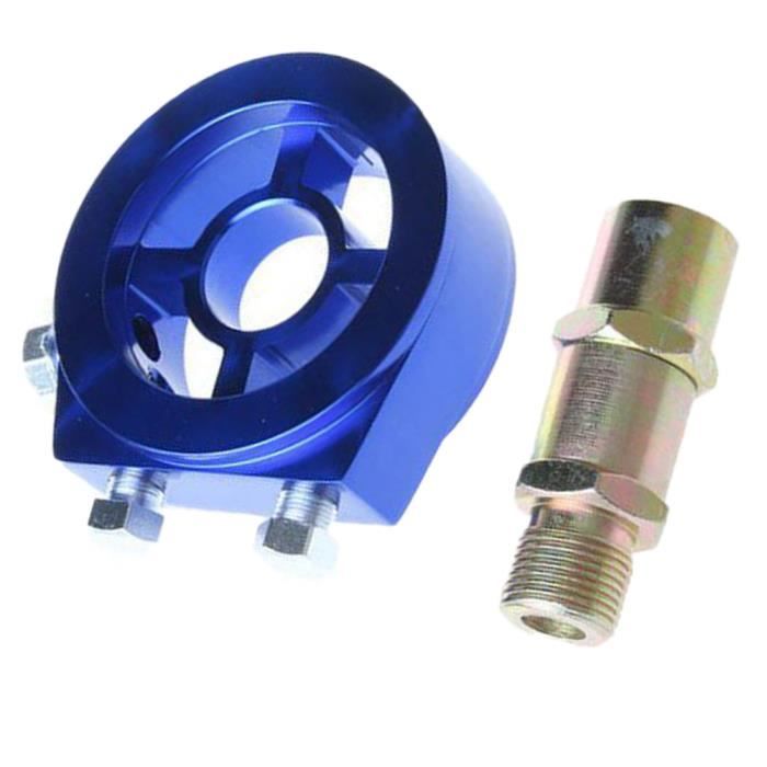 Filtre à huile Sandwich Plaque Kit de course universelle Aluminium Rafraîchisseur Sandwich Block Adaptateur Bleu