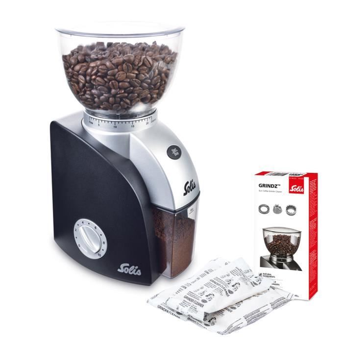 Moulin à Café Électrique - Broyeur Cafe Grain - Noir - Scala Plus Grinder 1661 & GRINDZ Solis