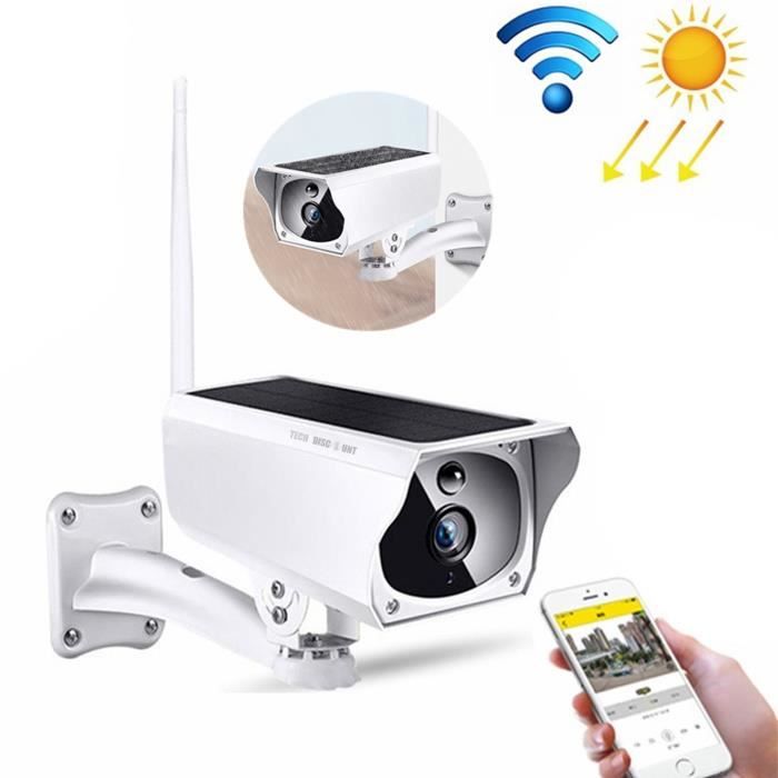 caméra surveillance extérieur wifi sans fil solaire connectée panneau solaire télécommande étanche HD carte TF infrarouge à distance