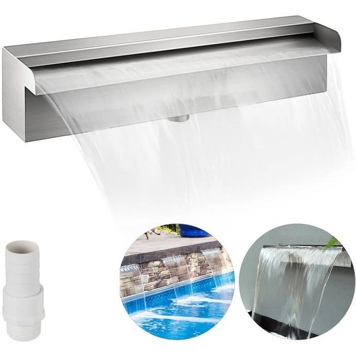 Lame d'Eau Rectangulaire pour Piscine - VEVOR - Acier Inox 30cm Fontaine Étang