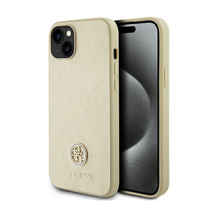 Coque de téléphone Guess iPhone 15 Plus 4G Strass Metal Logo Or Protection contre les chocs - vue 2