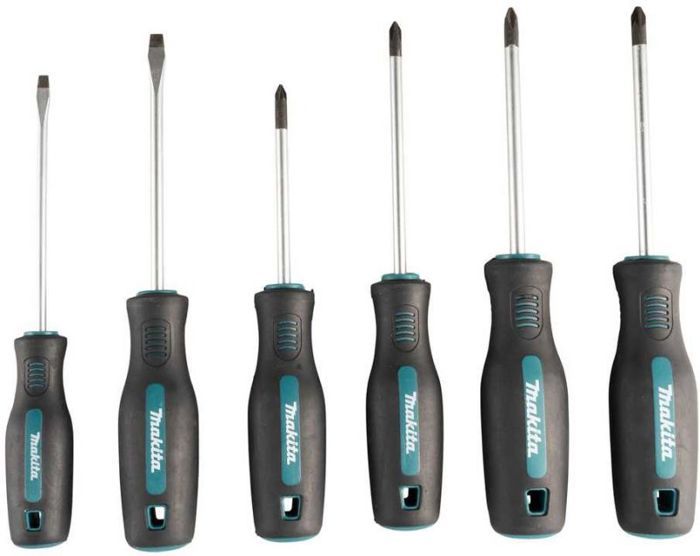 Tournevis Makita E 13524 Jeu de tournevis 6 pièces PH1x100 PH2x100 PZ1x80 PZ2x100 SL4.0x100 SL5.5x100