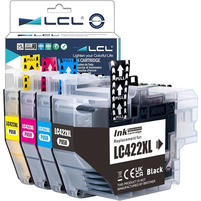 Cartouches D’encre Compatibles Brother LC422XL – Haute Capacité (noir 3000 P., Couleurs 1500 P.)
