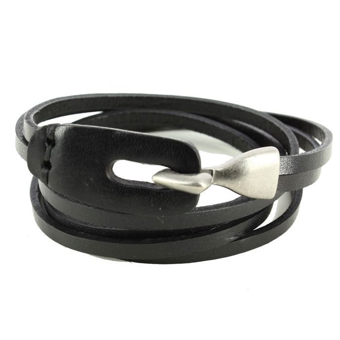 Clj Charles Le Jeune - Bracelet - Simbu - Noir - Cuir - Dandy - Classique
