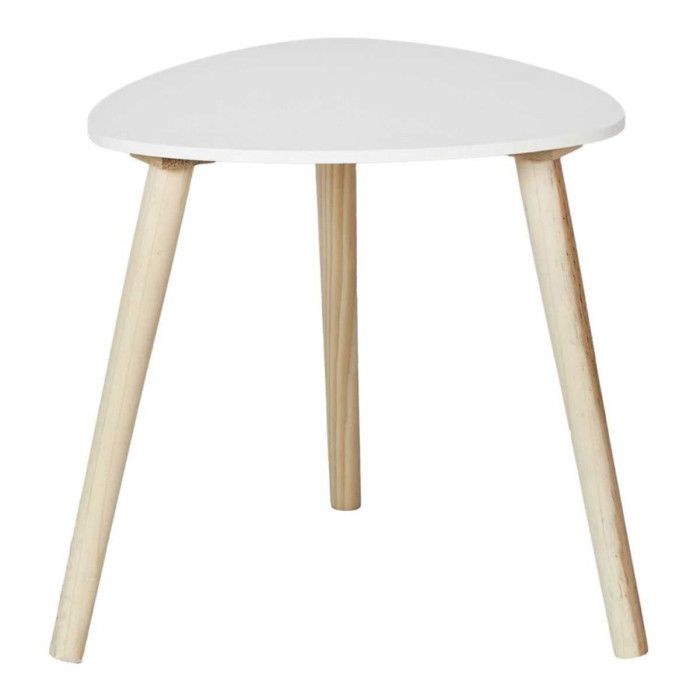 Table D'appoint Stoa Brun - 40x40 Cm - Design Moderne Avec Piétement En Arche - Plateau Rond