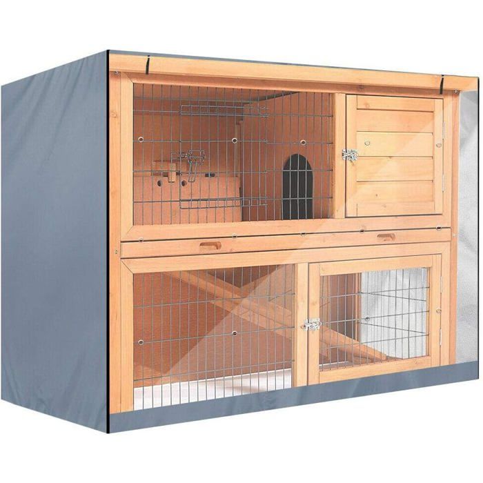 Couverture huche lapin 4FT : double hutch anti-poussière imperméable universelle hiver
