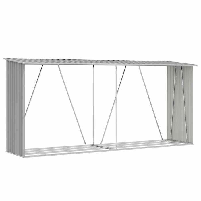 Abri de stockage à bois acier galvanisé 330x84x152 cm anthracite – Comptoir Santé & Beauté