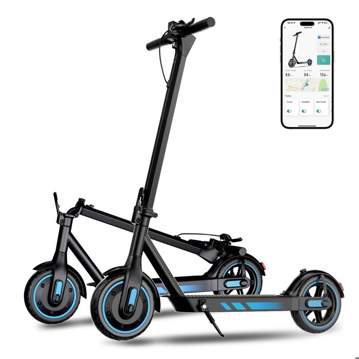 Trottinette électrique Pliable 500W-36V 105Ah-40km/h-Trottinette Électrique adulte tout terrain 10-30km-150kg-3 vitesses-Bleu