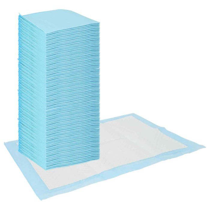 Alèses pour animaux - vidaXL - 200 pièces - Bleu et Blanc - 45x33 cm - Absorption efficace - Protection multicouche