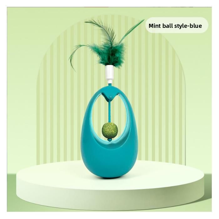 Jouet interactif pour chat - Phoesky - Écologique - Indestructible - Plume auto-divertissement - Boule de menthe - Vert