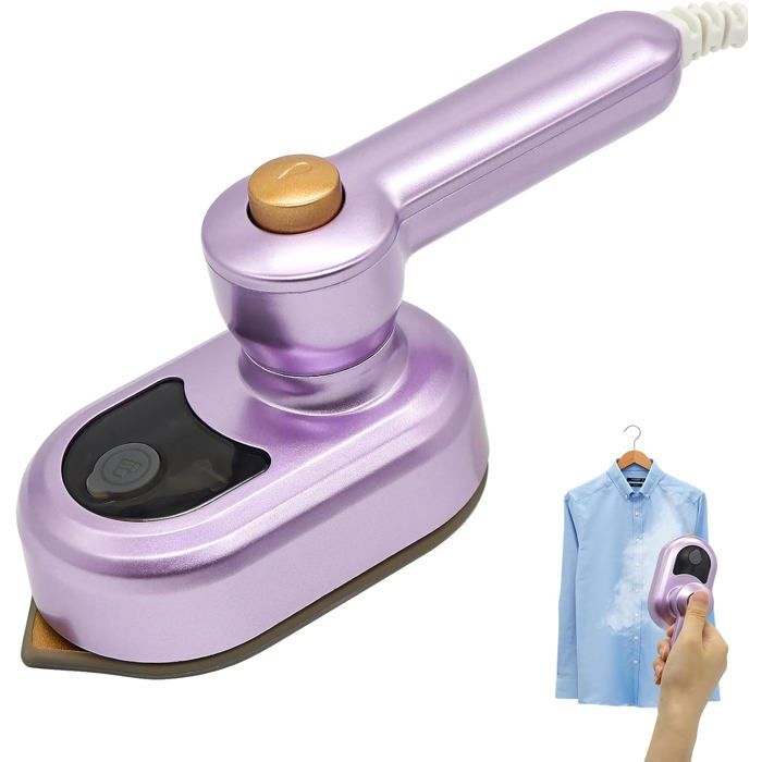 Mini fer à repasser à vapeur - ESTAMPILLE - Violet - Portatif - Chauffage rapide - 50 ml - 18 cm - Poignée pliable - Estampille