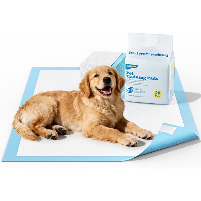 Alèse jetable pour chien - ESTAMPILLE - 60x60 cm - 20 pièces - Anti-fuite - Super absorbant - 5 couches