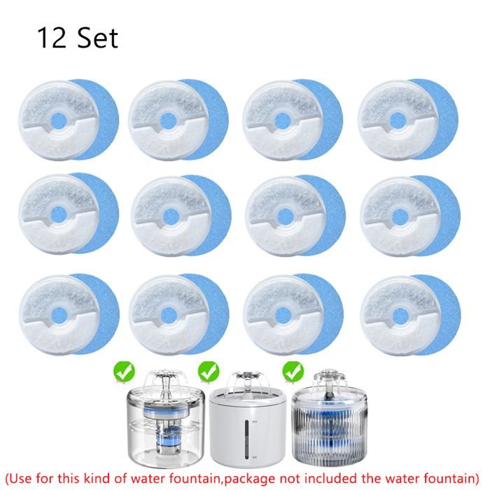 Filtres pour fontaine à eau pour chat - Phoesky - Charbon actif - Système de filtration à cycle quadruple - 413 pouces