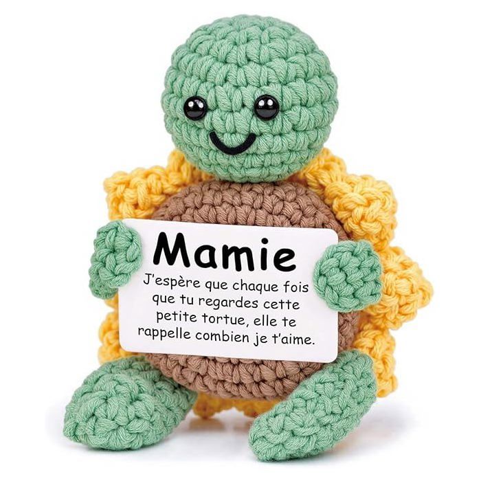 Cadeau Fete Des Grand Mere Cadeau Mamie C- Tortue En Crochet Main Avec Carapace En Tournesol - Cadeaux Émouvant Mamie LAMPE A POSER