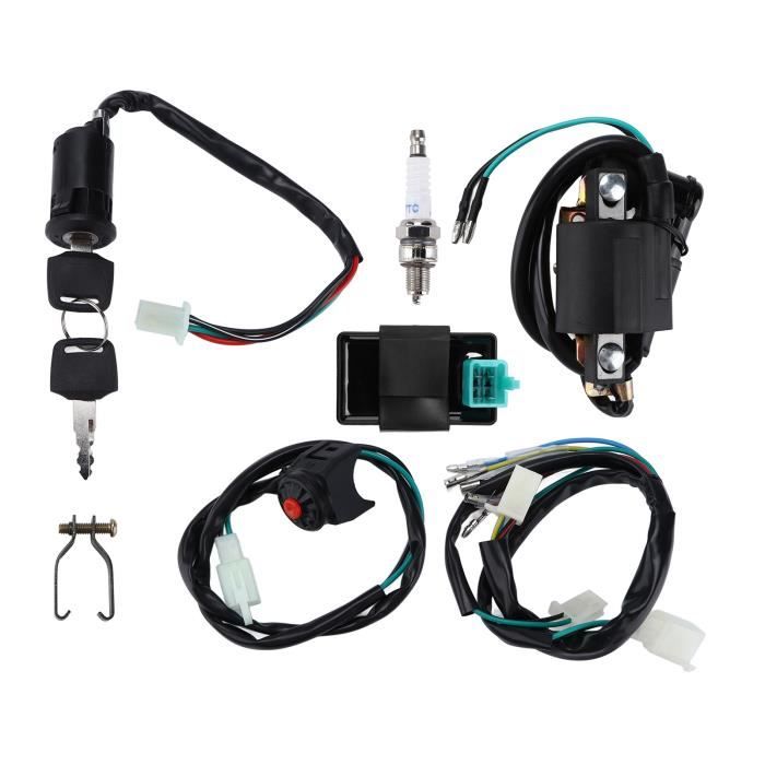 Kit Allumage Universel 50-160cc : Bobine 5 Pôles + CDI + Bougie - Pour Quad, Moto, Scooter