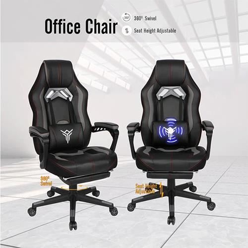 Massage Chaise Gaming Chaise De Bureau Pour Ergonomique Avec Pu Cuir Avec Repose Pieds Retractable Prix Pas Cher Cdiscount