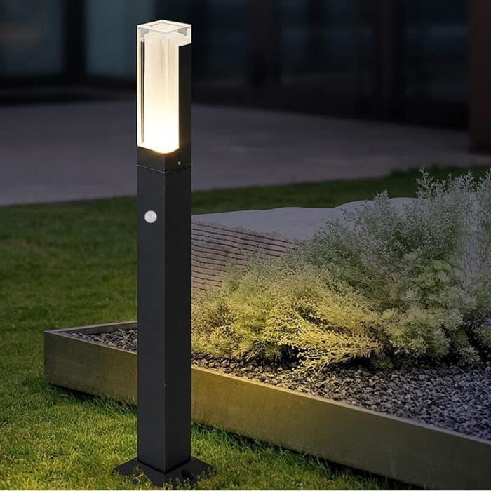 Lampe de jardin avec détecteur de mouvement extérieur, lampadaire extérieur,  détecteur de mouvement, éclairage de chemin