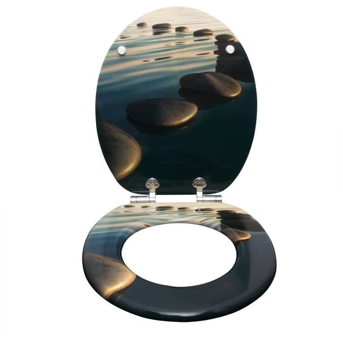 Lunette De WC Design Gris Avec Fixations - Modèle 732 - Neuve