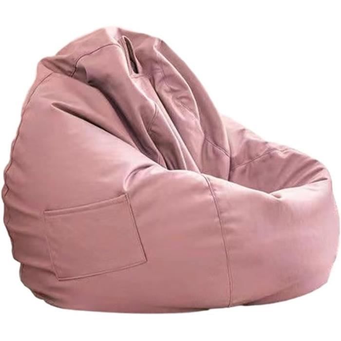 Pouf Poire Housse Coton Lin Sans Remplissage - Taille L 90x110 Cm, Couleur Rose, Rangement Jouets/vêtements, Déco Salon/chambre