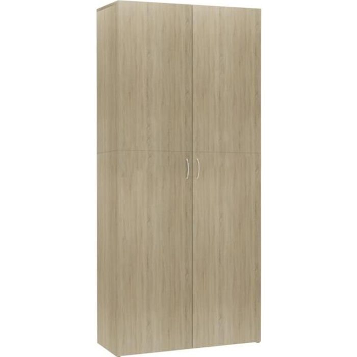 Armoire à chaussures - MEN - Chêne sonoma - 2 portes - 6 étagères