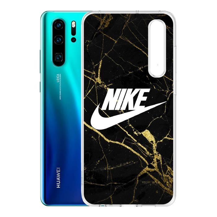coque huawei p30 nike logo gold marbre accessoire telephone coque de protection cdiscount telephonie