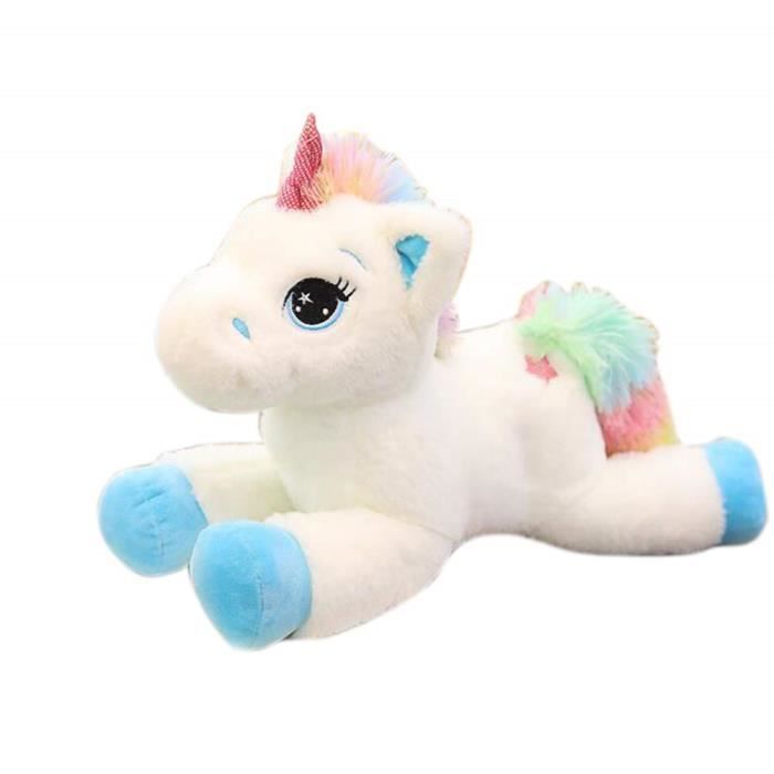 Peluche Licorne Enfants Cadeaux Coussin Doudou Animal Fluffy pour Fille  (Bleu)