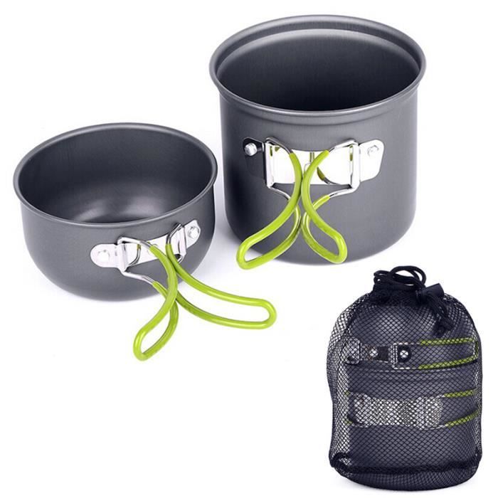 Outdoor Camping Réchaud de randonnée Ustensiles de Cuisine Picnic Bowl Pot Pan Set Portable