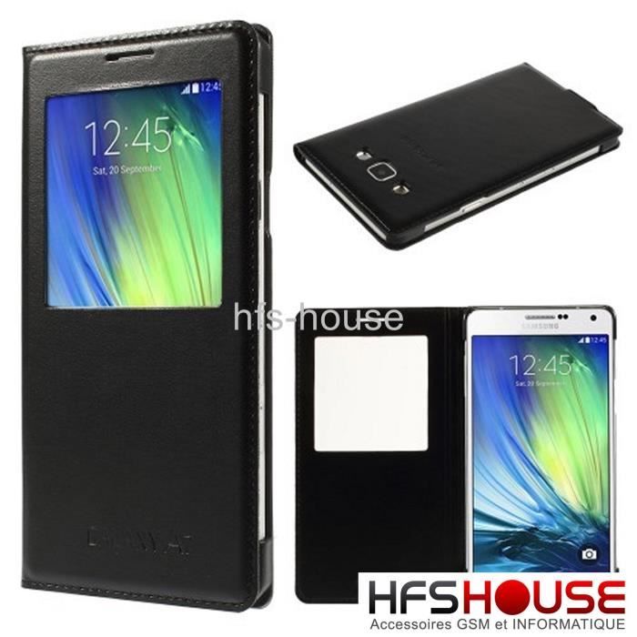 Pour Samsung Galaxy A7 A7 Duos SM A700F A700FD A700K A700L A700S A700X A7000 A7009 Etui housse coque pochette S View Case