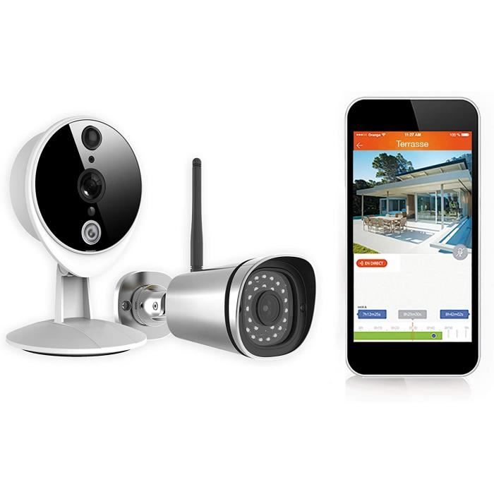 Kit Caméras Surveillance Intelligentes avec 1 intérieure + 1 Extérieure — free download