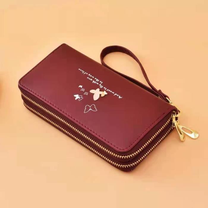 Portefeuille Femme RRANCharltu - PU Cuir, Grande Capacité, 14 Emplacements Cartes, 19x9x3cm