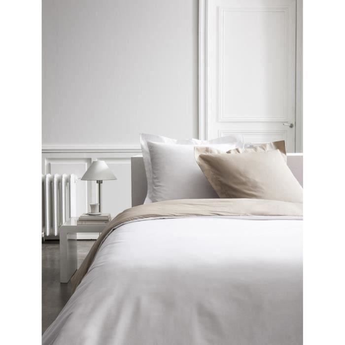 TODAY PREMIUM Housse de couette bicolore percale - 1 housse de couette 240x260 cm mastic et chantilly TODAY