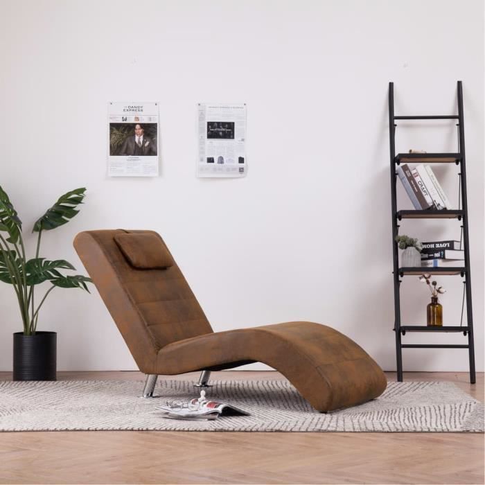 •new4976chaise longue méridienne haute qualité & confort - chaise de relaxation fauteuil de massage relax massant avec oreiller marr