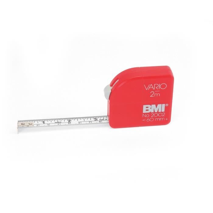 Mètre Ruban De Poche BMI Vario 3 M - Graduation Mm - Boîtier Rouge 411341120
