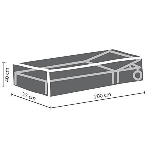 Perel Housse d'extérieur pour coussins d'assise, gris, rectangulaire